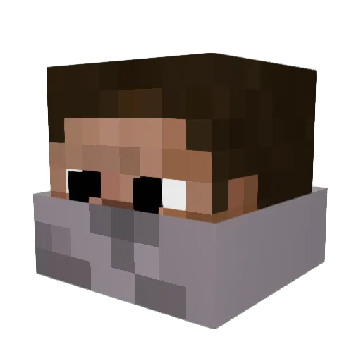 AXO185 Minecraft avatar head, 3D render