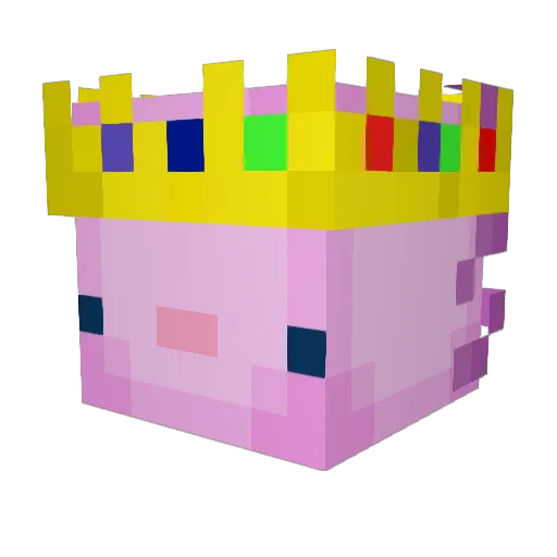 AXOLOTlking33 Minecraft avatar head, 3D render