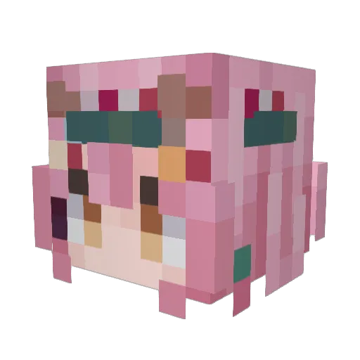 AXsama Minecraft avatar head, 3D render