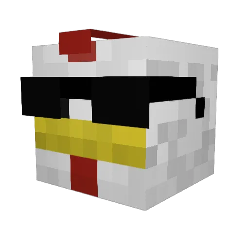AZ1493 Minecraft avatar head, 3D render
