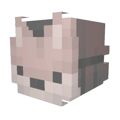 AZ1_ Minecraft avatar head, 3D render