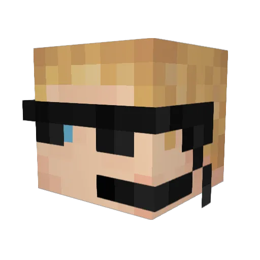AZNRNUR Minecraft avatar head, 3D render