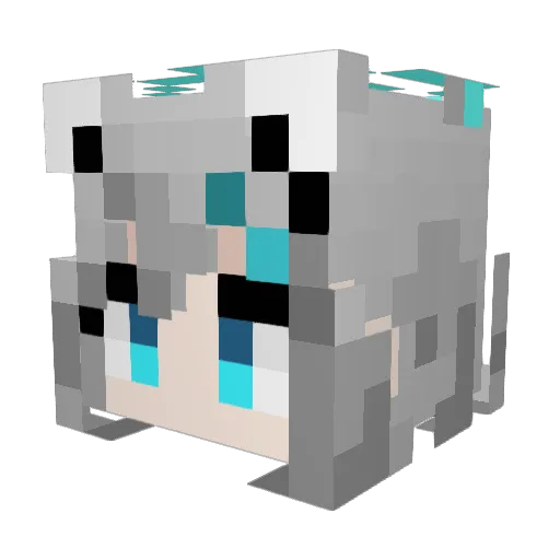 AZURAI0104 Minecraft avatar head, 3D render