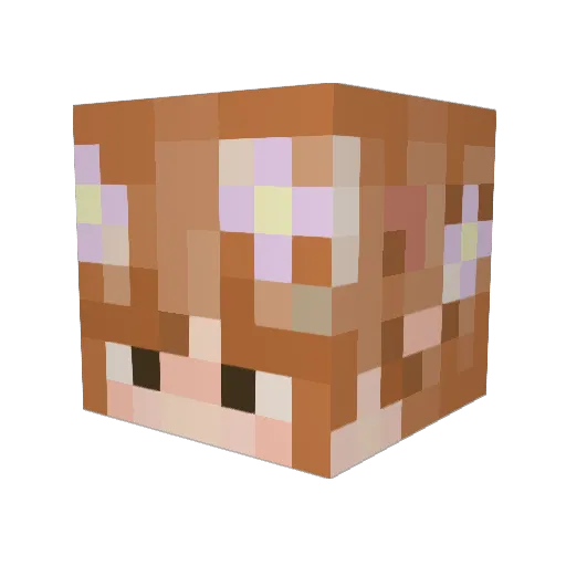 AZ_02 Minecraft avatar head, 3D render