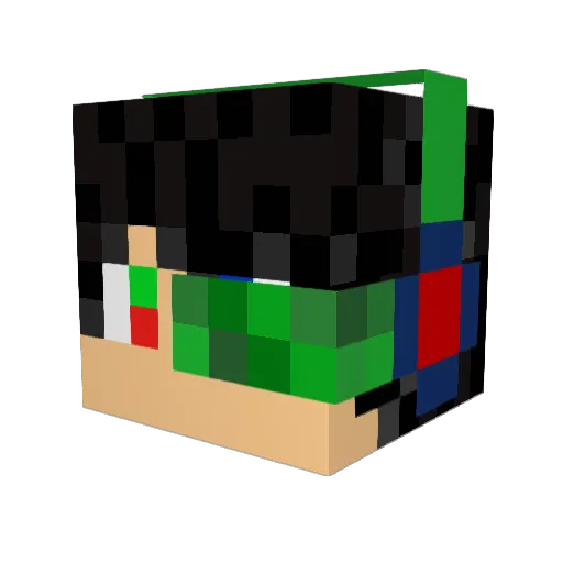 AZunonG Minecraft avatar head, 3D render