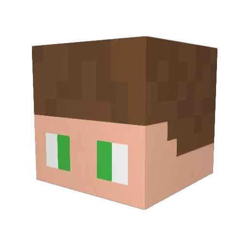 A_4_C Minecraft avatar head, 3D render