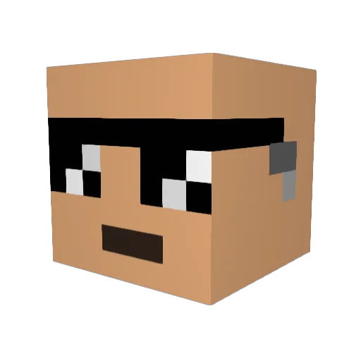 A_BaldIndividual Minecraft avatar head, 3D render