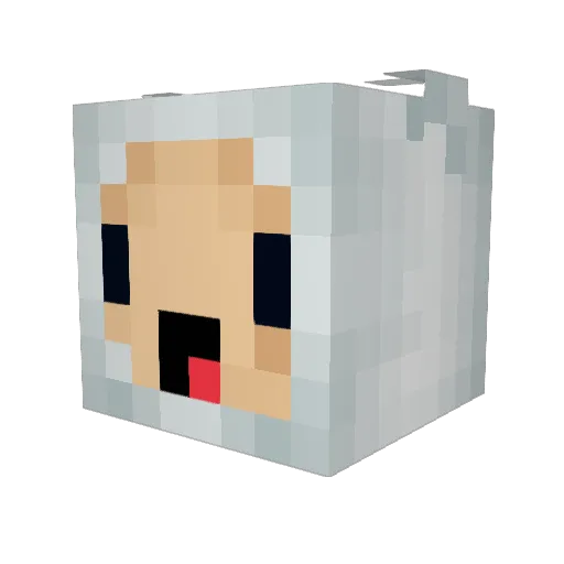 A_Chowking Minecraft avatar head, 3D render