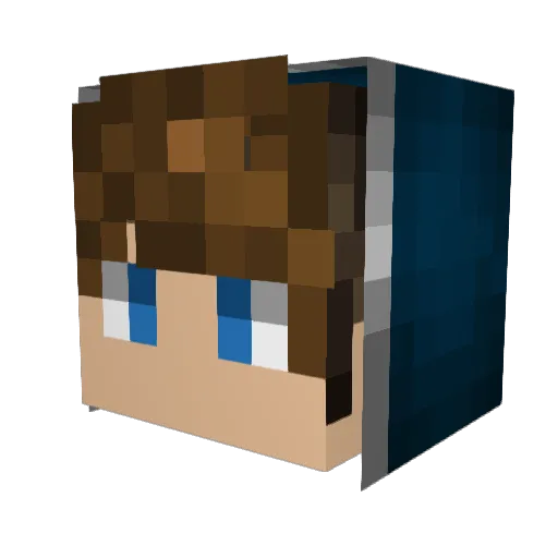 A_Civilian Minecraft avatar head, 3D render