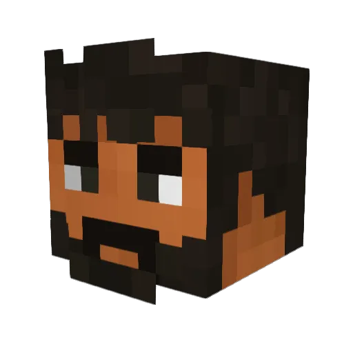 A_D_K_90 Minecraft avatar head, 3D render