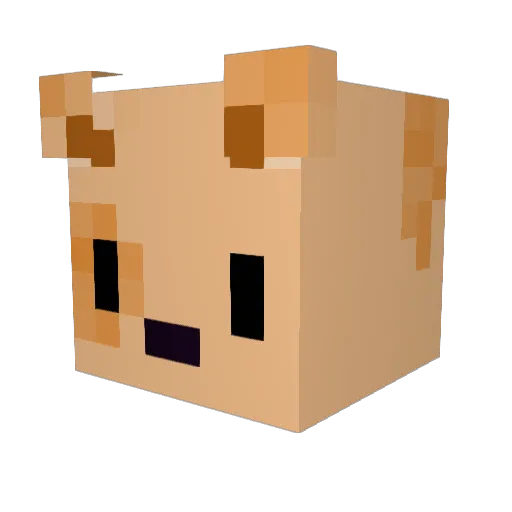 A_Doggy Minecraft avatar head, 3D render