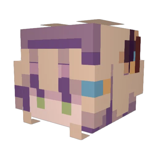 A_E_C_R Minecraft avatar head, 3D render