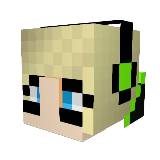 A_Frantic Minecraft avatar head, 3D render
