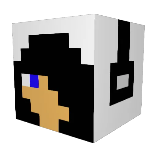 A_Long Minecraft avatar head, 3D render
