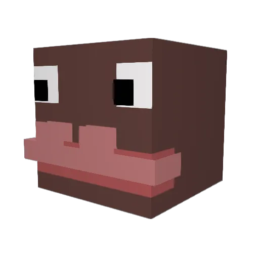 A_N_A_L Minecraft avatar head, 3D render