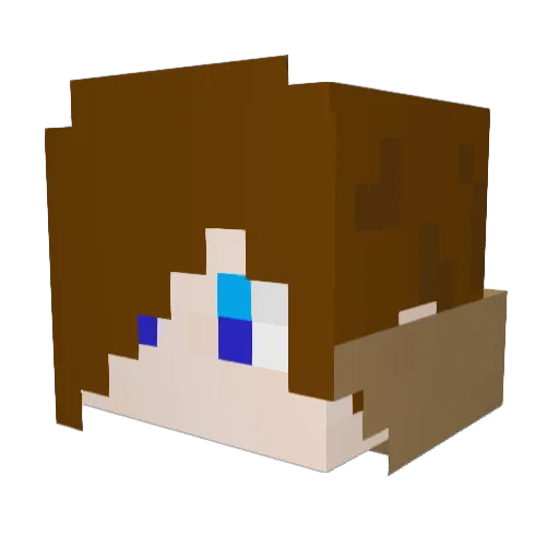 A_Natural Minecraft avatar head, 3D render