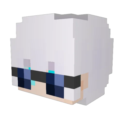 A_Pandaman Minecraft avatar head, 3D render