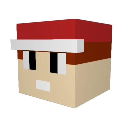 A_Present Minecraft avatar head, 3D render