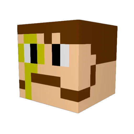 A_Square Minecraft avatar head, 3D render