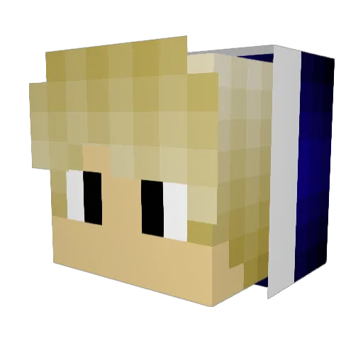 A_W_O Minecraft avatar head, 3D render