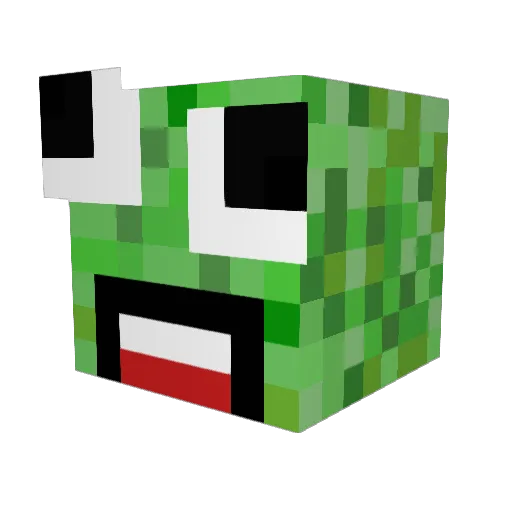 A_Whale Minecraft avatar head, 3D render