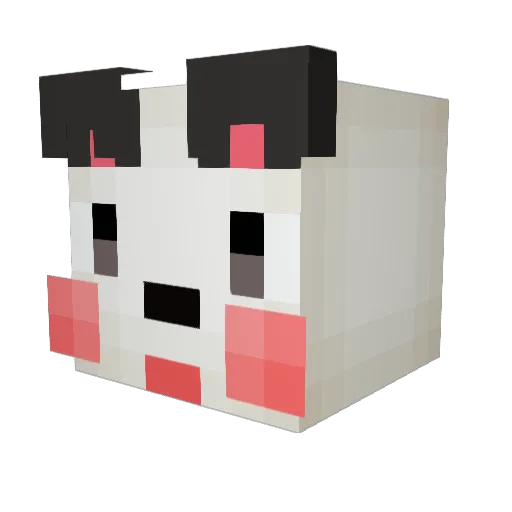A_co_ Minecraft avatar head, 3D render