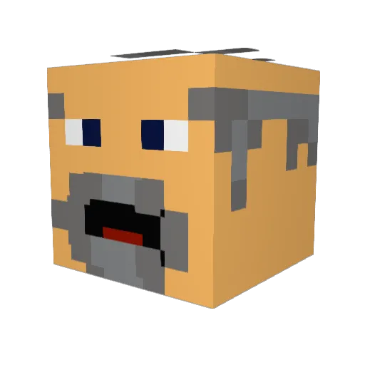 A_hyung Minecraft avatar head, 3D render