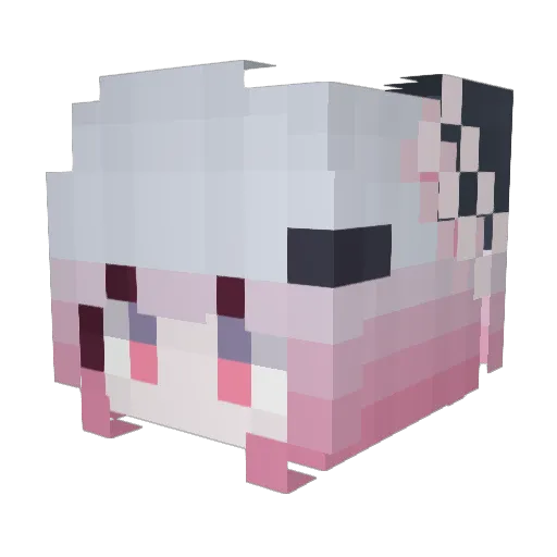 A_jieeee Minecraft avatar head, 3D render