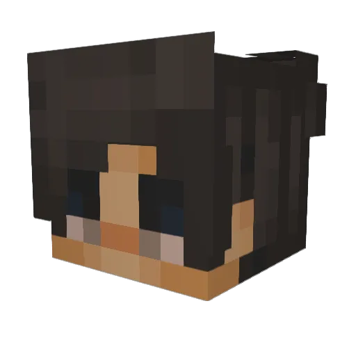 A_k_u_a Minecraft avatar head, 3D render