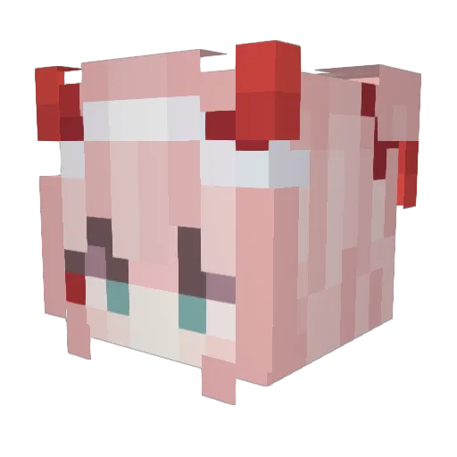 A_kkie Minecraft avatar head, 3D render