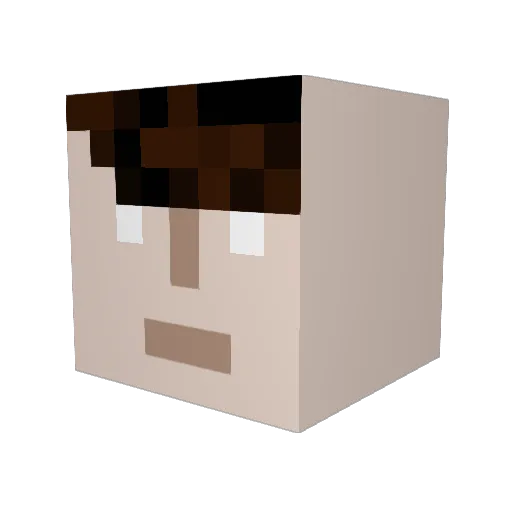 A_list Minecraft avatar head, 3D render