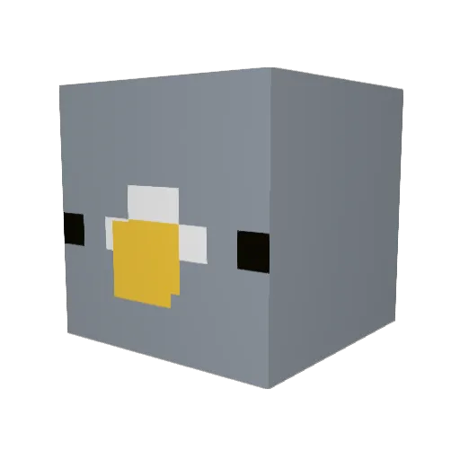 A_mooth Minecraft avatar head, 3D render