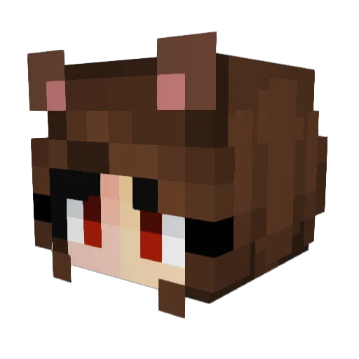A_shely Minecraft avatar head, 3D render
