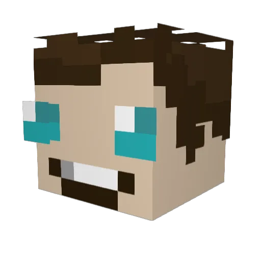 AaSuoPp Minecraft avatar head, 3D render