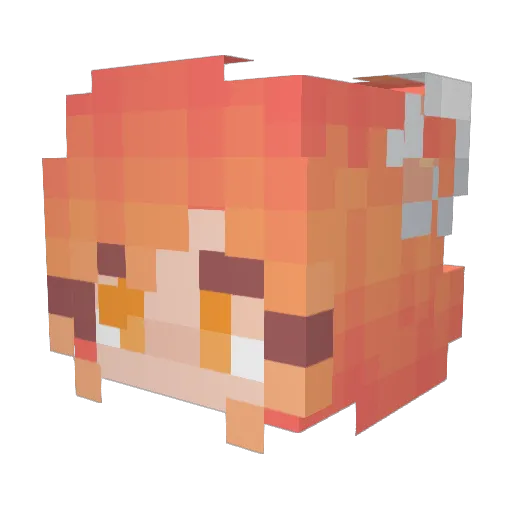 Aachisuto Minecraft avatar head, 3D render