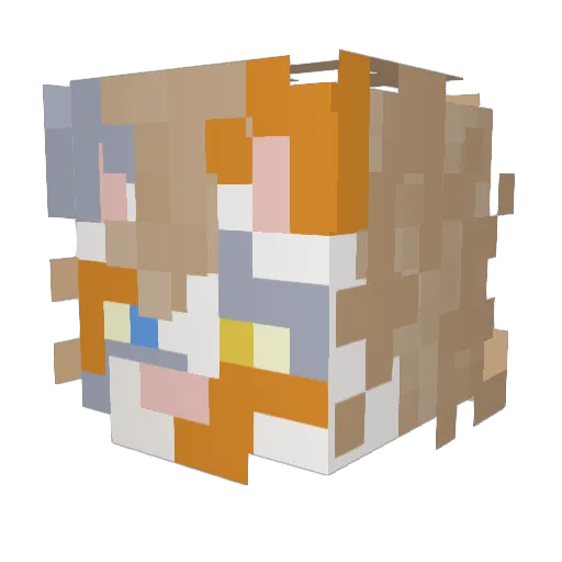 Aadoreity Minecraft avatar head, 3D render