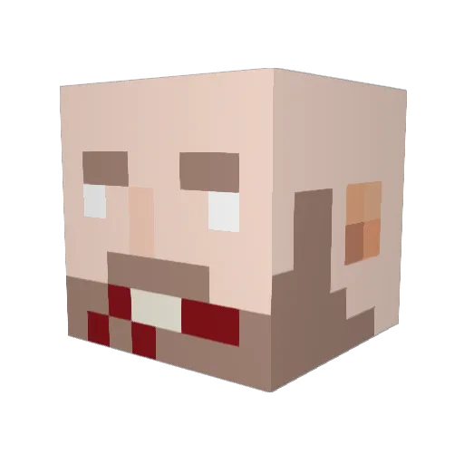 Aage009 Minecraft avatar head, 3D render