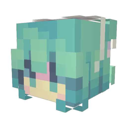 Aagux Minecraft avatar head, 3D render