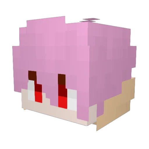 Aakana Minecraft avatar head, 3D render