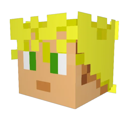 Aallenwalker Minecraft avatar head, 3D render