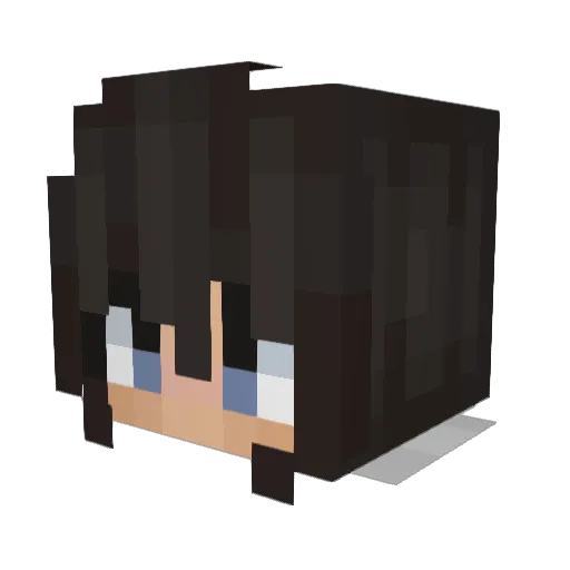 Aam3lia Minecraft avatar head, 3D render