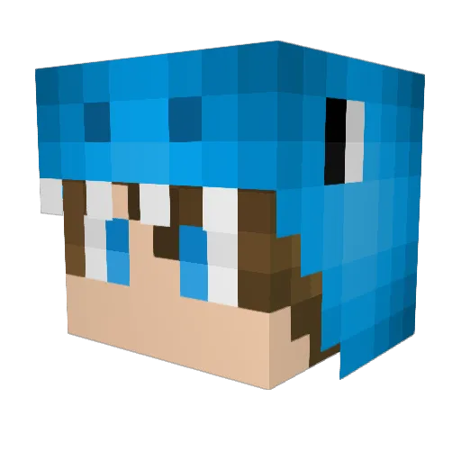 Aama8 Minecraft avatar head, 3D render