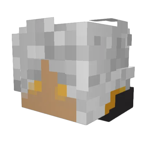 Aanai Minecraft avatar head, 3D render