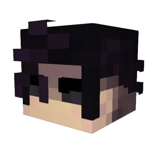 Aania Minecraft avatar head, 3D render