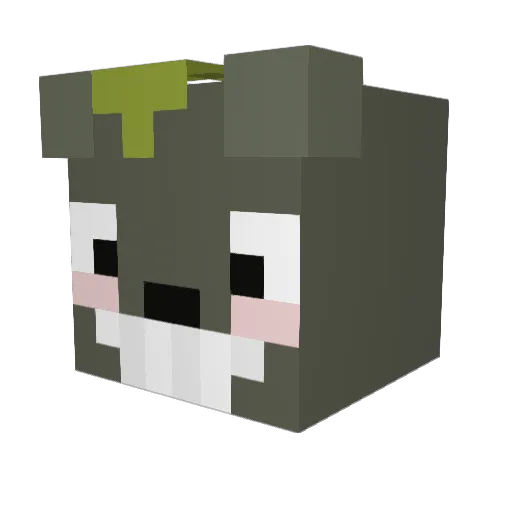 Aariic Minecraft avatar head, 3D render