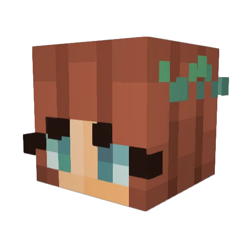 Aarina Minecraft avatar head, 3D render