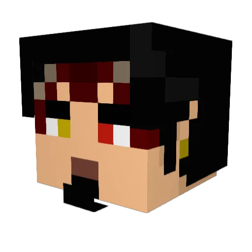 Aarithek Minecraft avatar head, 3D render