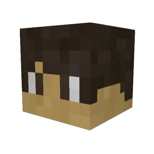 AaronBuilderMan Minecraft avatar head, 3D render