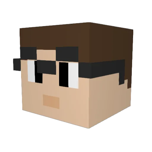 AaronCubed Minecraft avatar head, 3D render
