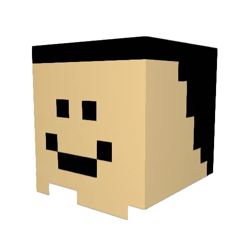 AaronDobie Minecraft avatar head, 3D render